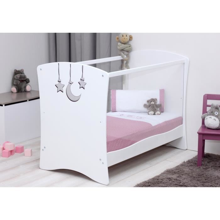 At4 Lit Bebe 60x1 Cm Plexiglass Blanc Lune Et Etoile Cdiscount Puericulture Eveil Bebe