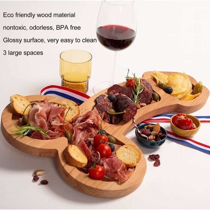 Planche Apéro Planche à apéritif 15,7 pouces en bois écologique non toxique sans odeur sans BPA Planche à charcuterie 60299