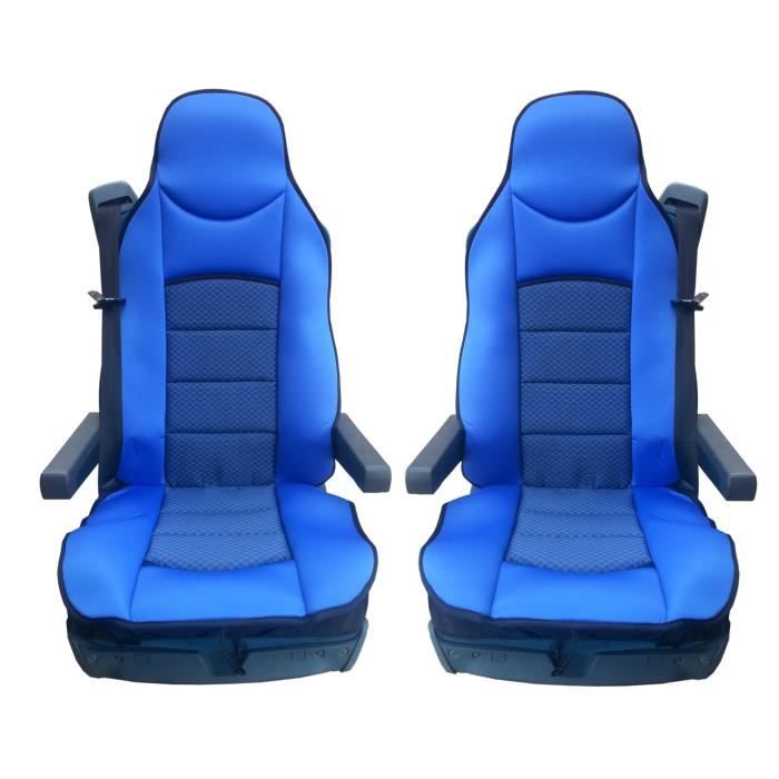 2x LUXE HOUSSE COUVRE SIEGE COUVRE-SIEGE BLUE POUR SCANIA 4 G P R SERIES
