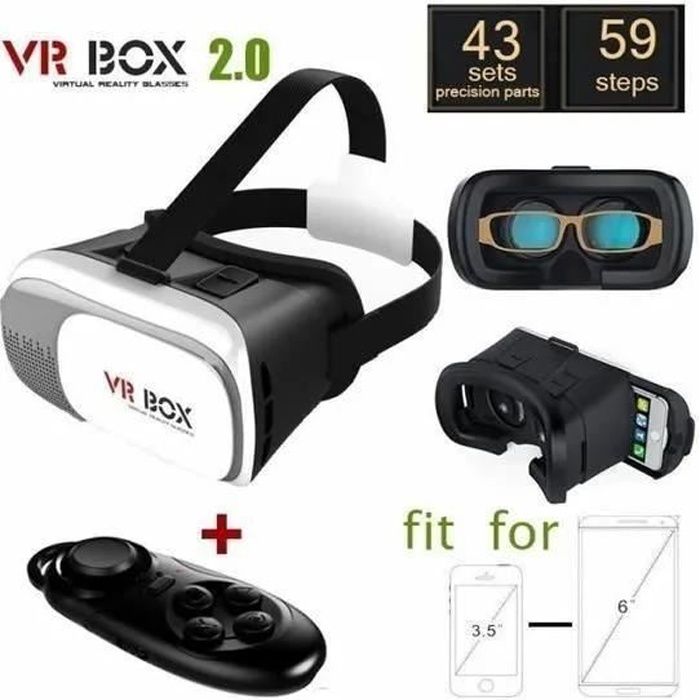 VR BOX 2.0 Version VR Virtual lunettes 3D + Blueto