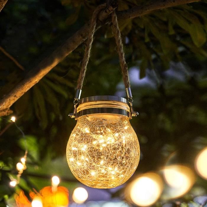 Lumières de Jardin Solaire LED Étanche à l'eau Jardin Exterieur Décoration Eclairage Lumières Pour Jardin Patio Fête Blanc chaud
