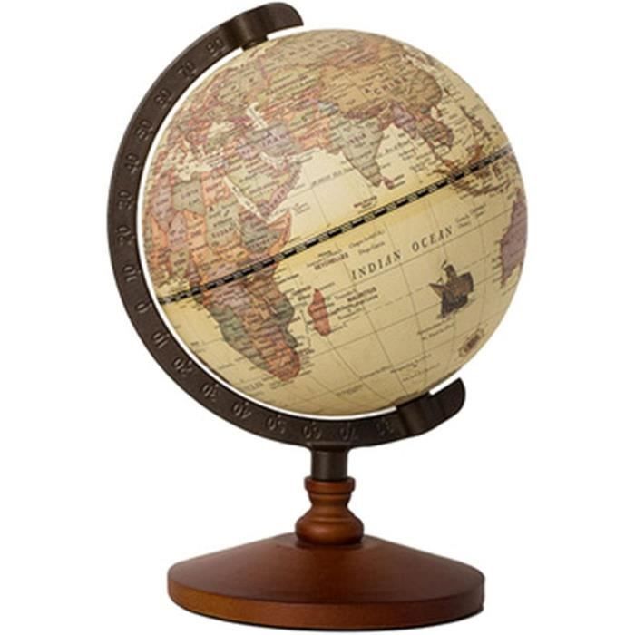 Globe Terrestre Vintage Doré Rose Clair - Décoration Maison Esprit Rétro, Dimensions 22 X 20 X 33 Cm - 6