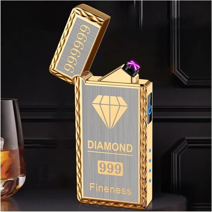 Briquet Électrique à Double Arc - Rechargeable USB - Design Dragon - Sans Flamme - Idéal Pour Bougies Et Grill