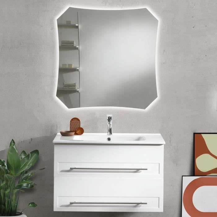 Meuble suspenduMeuble de salle de bain suspendu ZOE 80 cm Blanc Mat