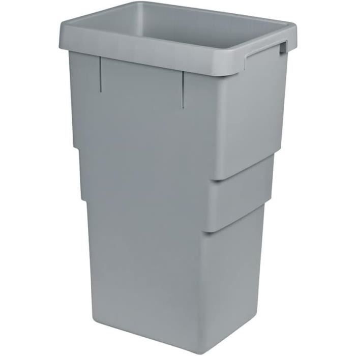 Denox DEN121 Seau Organique Gris 10 Litres - 235 X 265 X 285 Mm, Fermeture Sécurisée Pour Déchets Organiques