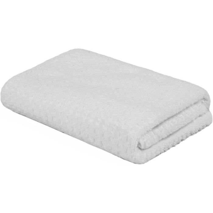 Serviette De Bain 100% Coton 140x70 Cm – Blanche, Brodée étoile, Luxe Hotel, Absorption Rapide, 600 G - 4