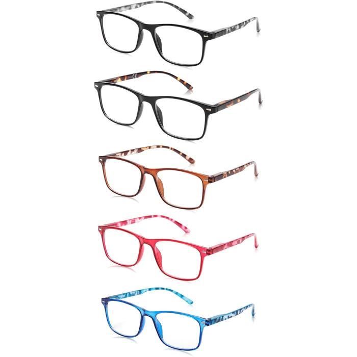 Lot De 4 Lunettes De Lecture JM - Charnière à Ressort - Hommes Et Femmes - Forme Carrée - Confortables Et Légères