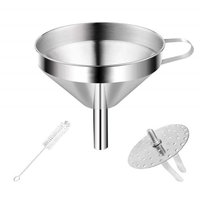 Entonnoir à Piston TNOMSNO 1200ml - Acier Inoxydable Avec 4 Buses - Pour Pâtisserie, Desserts, Sauces