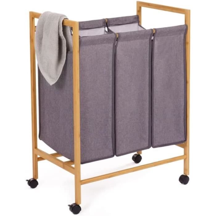 YESM Panier à linge Bambou Gris NOUVEAU Excellent - Maison