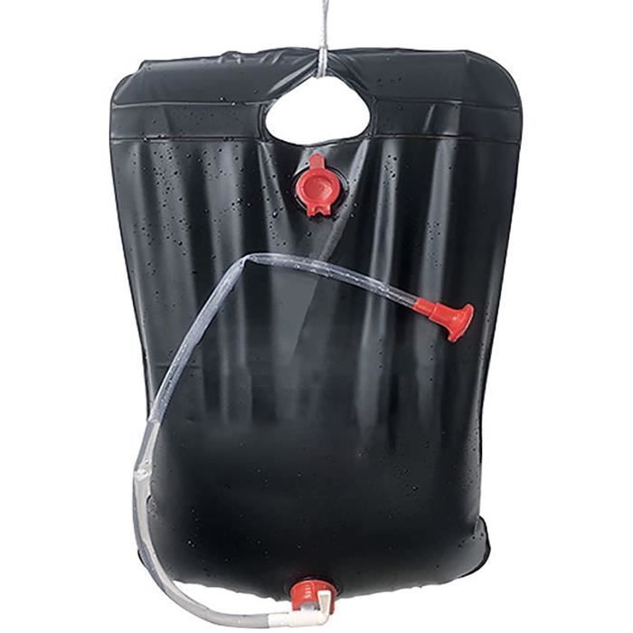 Sac De Douche Solaire CyConncet Wolf-Head 25 L – Douche Portable Camping Avec Tuyau Renforcé Et Indicateur De Température Rouge