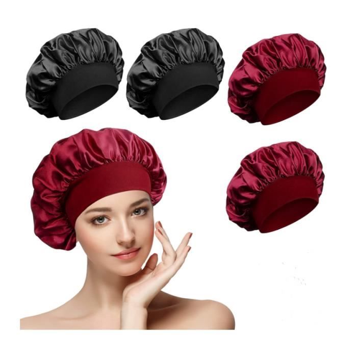 Bonnet De Nuit/sortie De Bain En Satin - Taille Unique, Bande élastique Large - Neuf