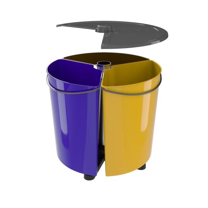 Poubelle rotative avec couvercle pour cuisine et bureau EcoBinSpin Plus