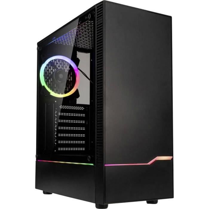 Boîtier gaming – Kolink – INSPIRE K9 – Noir – Tour midi – Paroi en verre trempé