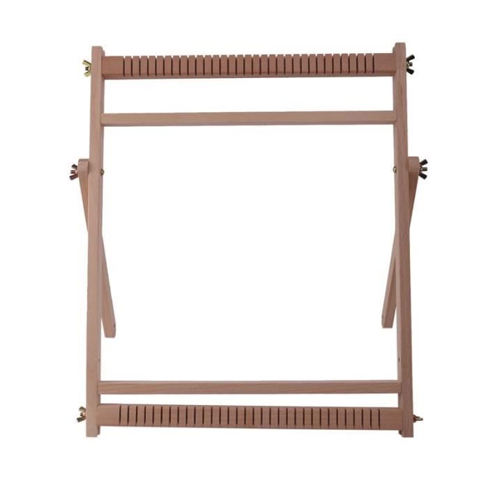Métier à Tisser En Bois Avec Support Réglable Olikraft - Grand Format 47x35,6 Cm, Kit Complet Pour Adultes Et Enfants