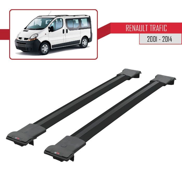 TURTLE Barres De Toit Crown Pour Renault Trafic (X82) 2014-2024 Court - Noir