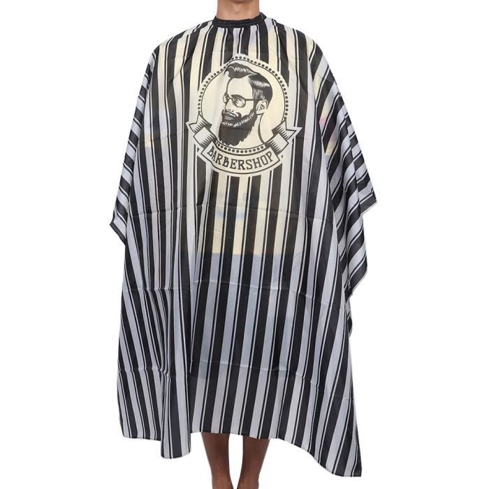 Tablier de coiffure professionnel Barber Shop Robe de coupe de cheveux respirante Cape (Noir) -NIM