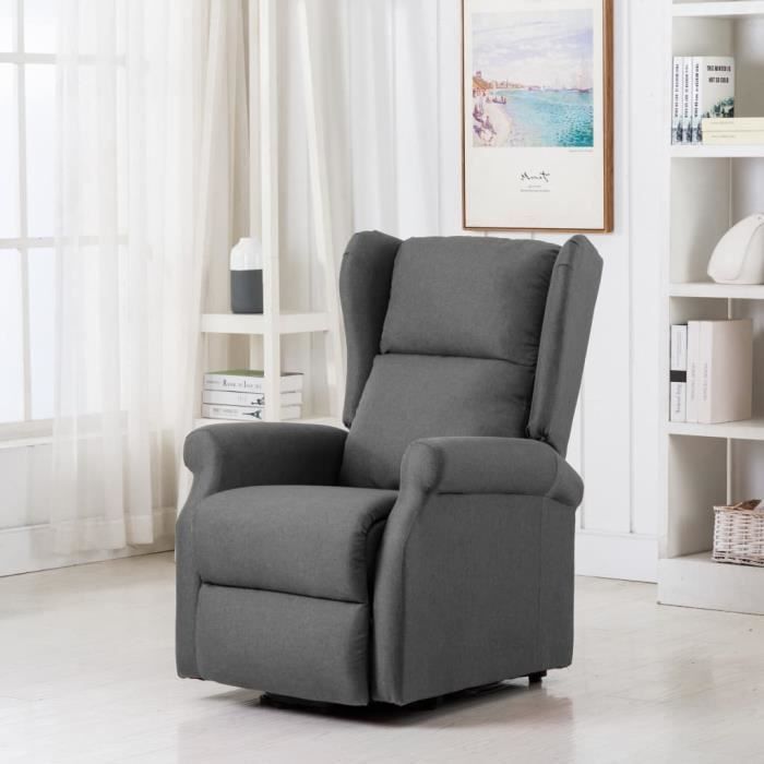 Fauteuil De Massage Chauffant Inclinable FCH - Relaxation Et TV - Noir