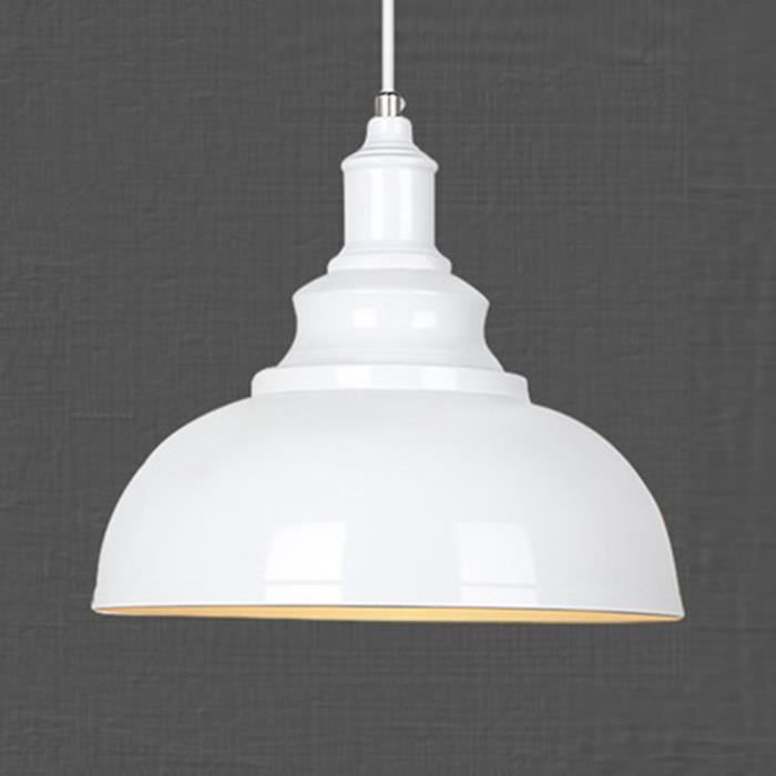 U-do Lustre Lampe Suspendue Métal Blanc Pour Cuisine Salle à Manger Café Couloir Restaurant