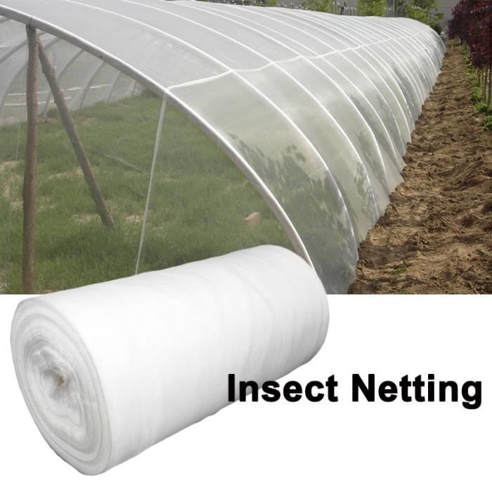 Filet Anti-insectes 60 Mesh (1,3mm) 3m X 6m, Polyéthylène, UV, Pour Serre/jardin