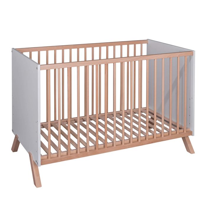 Lit Bebe En Bois Massif Blanc Style Scandinave 60x1 Blanc Baby Fox Cdiscount Puericulture Eveil Bebe
