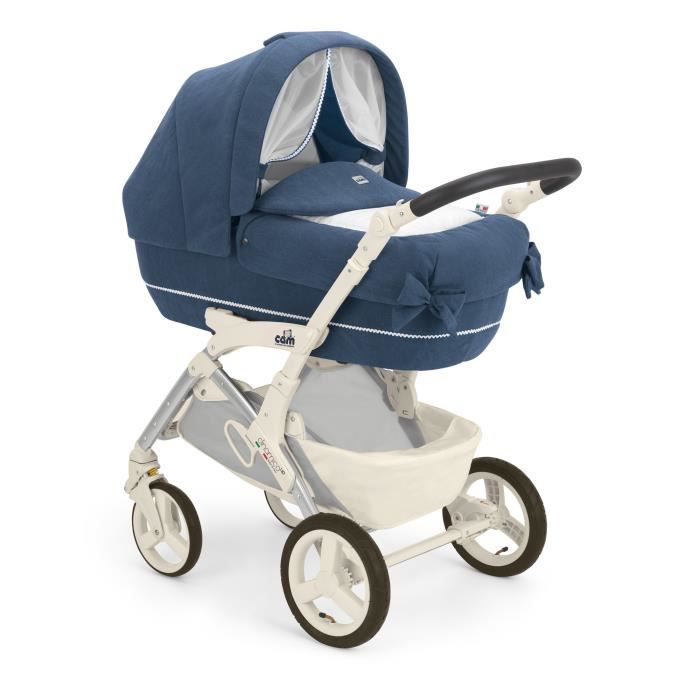 CAM Poussette combinee trio Chassis DINAMICO UP Mod. DECO Chassis V10 Lait Col. 835 Bleu Cdiscount Puericulture Eveil bebe