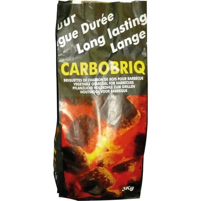 Briquettes De Charbon De Bois Feuer & Flamme - Sac De 3kg, Allumage Rapide, Chaleur Uniforme - Pour Barbecue