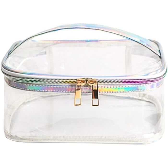Sac De Toilette Transparent PVC Épais - 30x22x10 Cm - Imperméable, Grande Capacité - Idéal Voyage, Plage, Sport