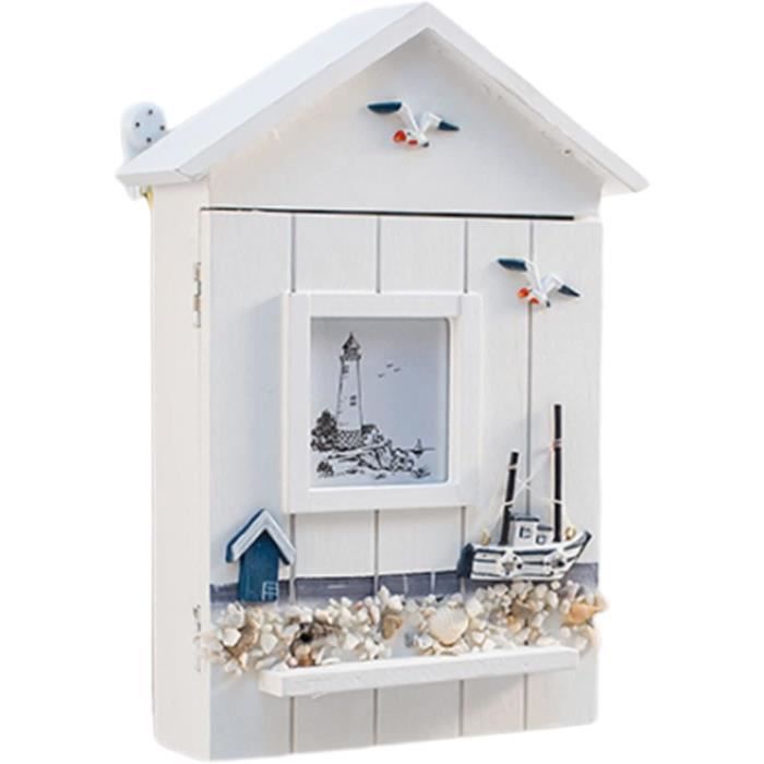 Porte-clés Mural En Bois Style Méditerranéen Nautique - Armoire à Clés Gotrays