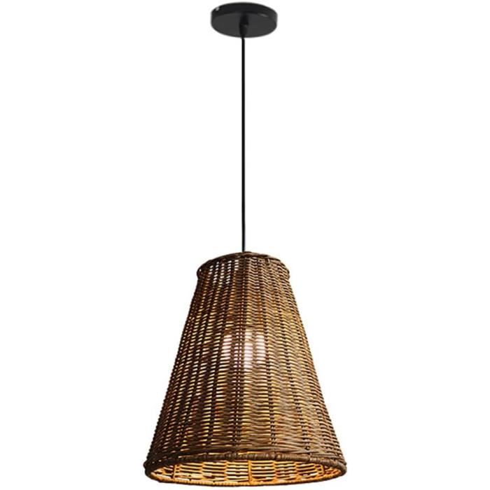 Suspension Luminaires Suspendus En Rotin Boho Tissé À La Main Plafond En Rotin Encastré Lustre