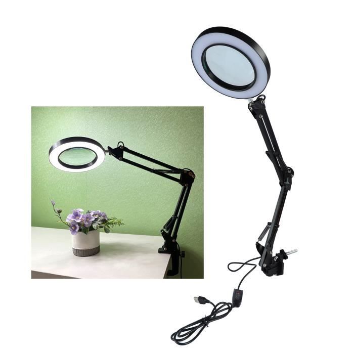 MOHlampe de bureau grossissante Lampe Loupe LED, Lampe Bureau LED avec