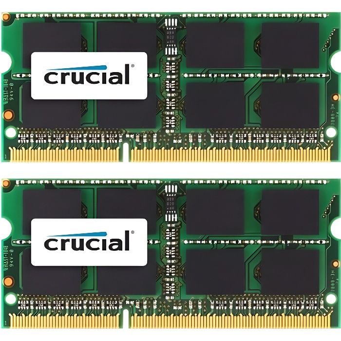 Vente Memoire PC CRUCIAL Module de RAM pour Notebook, Ordinateur de bureau - 8 Go - DDR3-1333/PC3-10600 DDR3 SDRAM pas cher