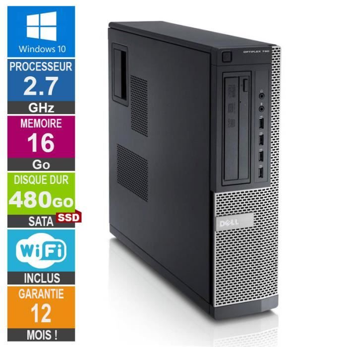 PC Dell Optiplex 790 DT G630 2.70GHz 16Go/480Go