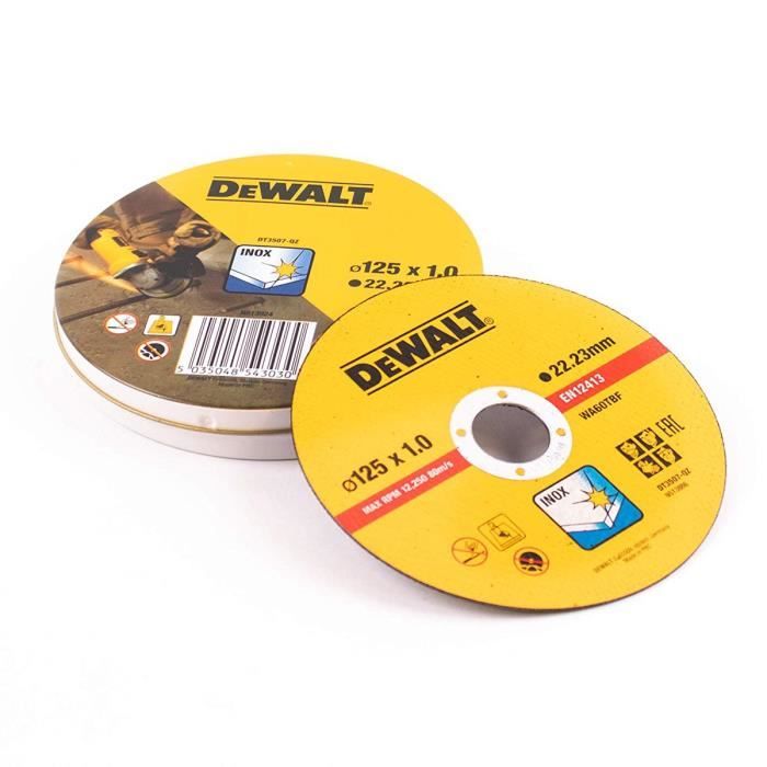 Boite de 10 disc à tronçonner l'inox Dewalt DT3507-QZ