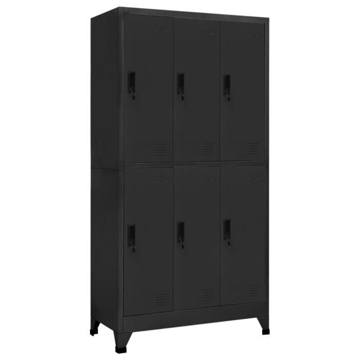 Armoire à Casiers Anthracite 90x40x180 Cm Acier VidaXL