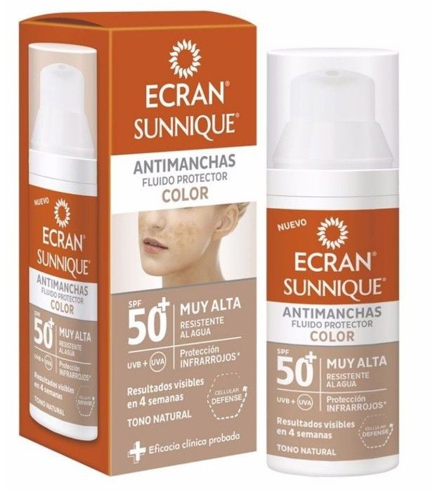 Fluide Solaire Anti-Tâches Ecran Sunnique Color Ecran Spf 50+ (50 ml)