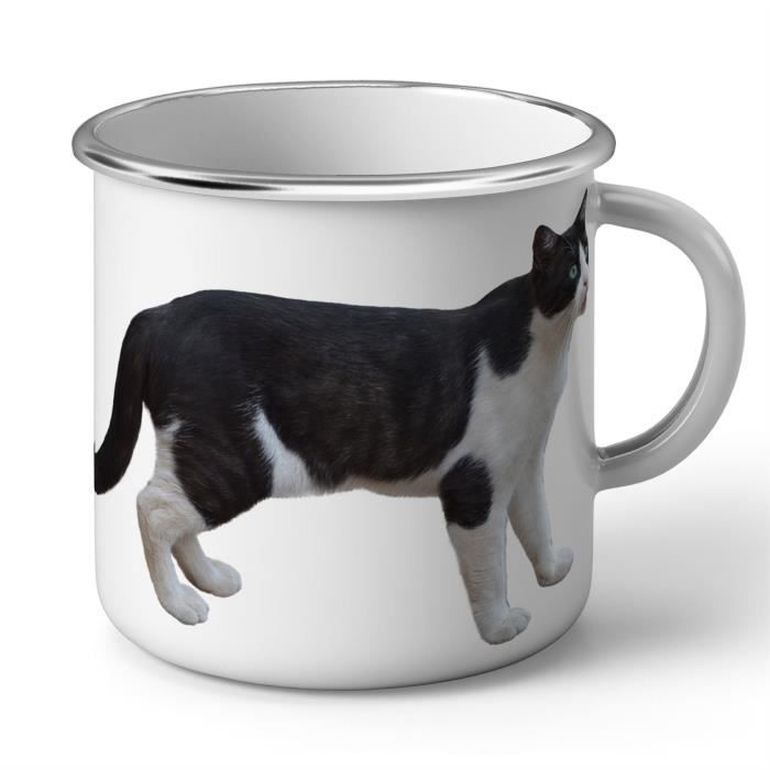 Mug En Metal Emaille Chat Noir Et Blanc Europeen Mignon Chat De Ville Felix Cdiscount Puericulture Eveil Bebe
