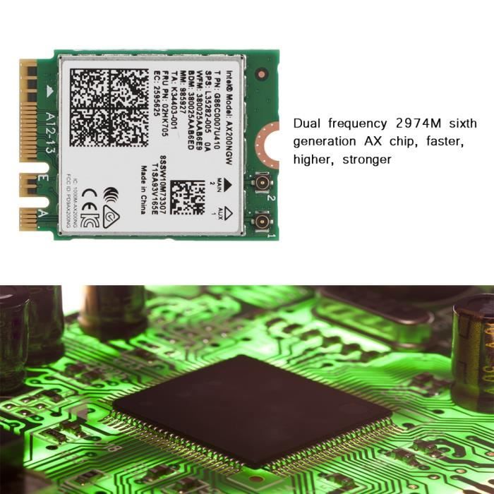 Carte WiFi AX200NGW Bluetooth 5.0 WiFi 6 M.2 - 2.4G/5G 802.11AX 1300Mbps