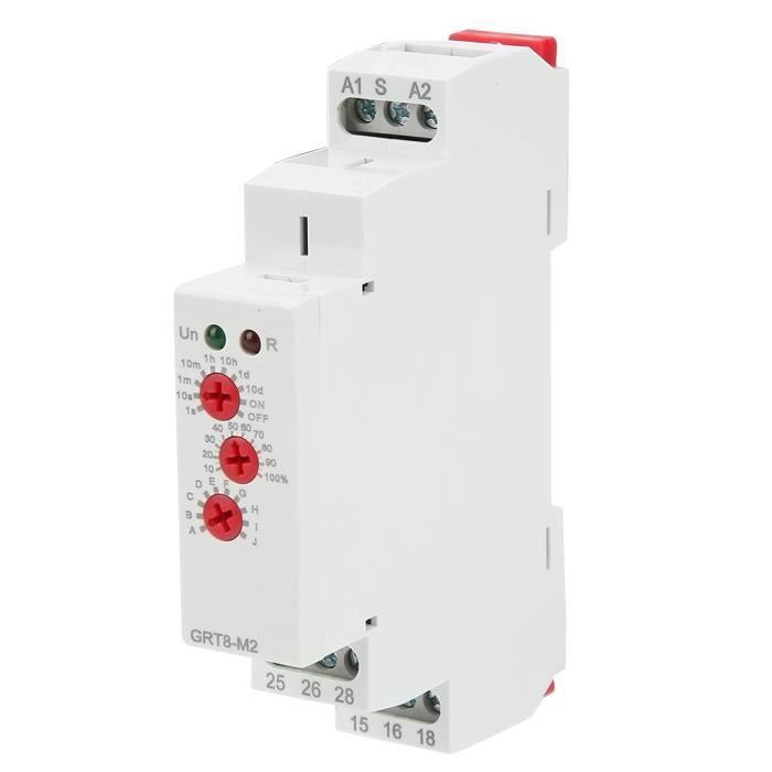 Vertragingstijdrelais Elektronisch, GRT8-M2 Multifunctioneel vertragingstijdrelais met 10 functies Railmontage AC/DC 12V-240V