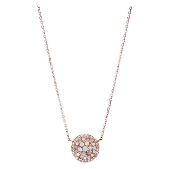 Collier FOSSIL en Acier Jaune et Nacre - JF03217710 - Cleor