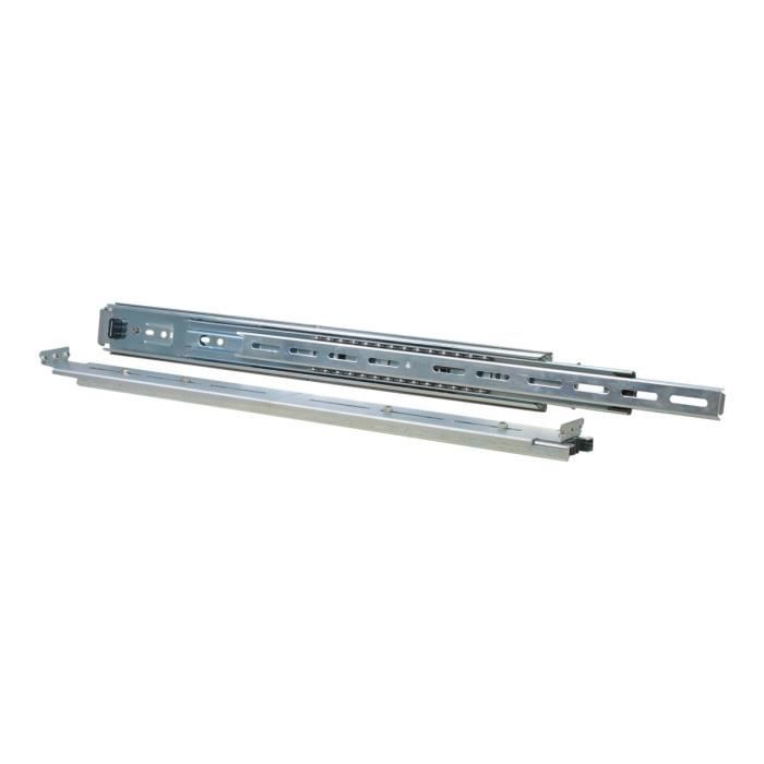 Kit de rails pour rack - Inter-Tech - Argenté - 1U - 19 pouces - Compatible 19