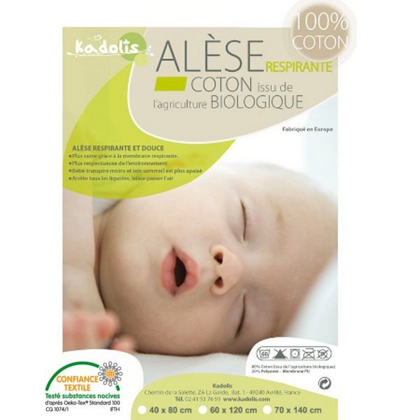 Alèse COTON BIO - Lit bébé 70x140 cm