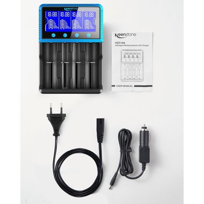 Chargeur Pour Piles 18650 - 2 Slots Universel Pour 18500, 21700, 26650, Etc. - USB, Indicateur LED
