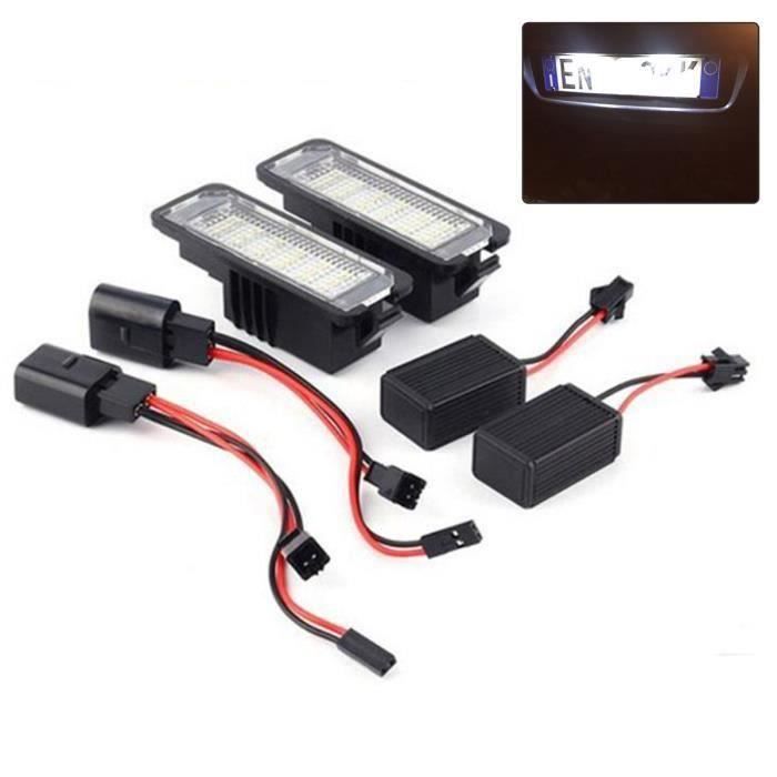 Feux LED Pour Plaque D'immatriculation VW Golf 4 Et Bora - 18 LED - 7000K - Sans Erreur OBD