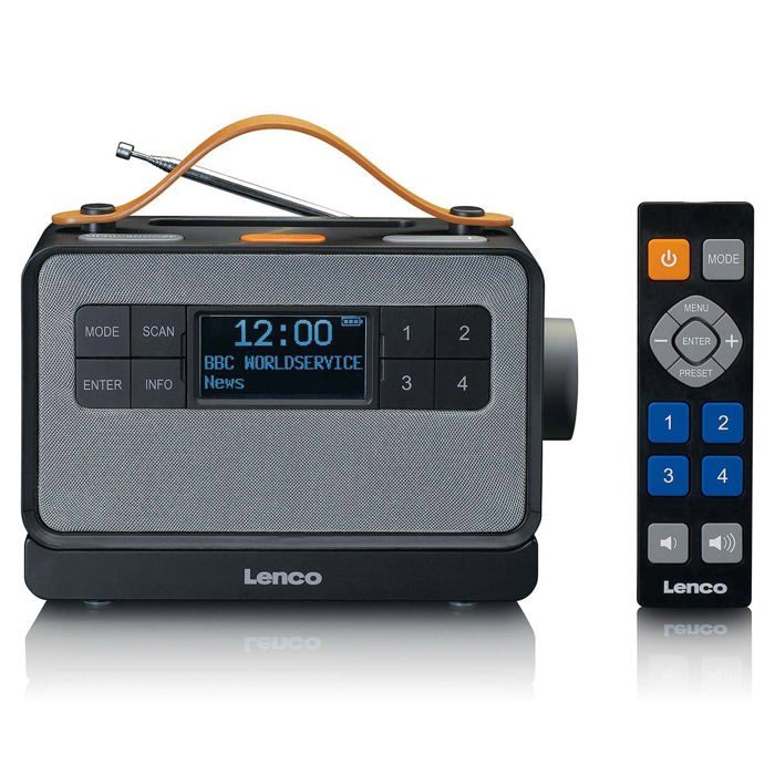 Lenco PDR-065BK - Radio FM/DAB+ portable dotée de grandes touches et d’une fonction « Mode simple - Noir