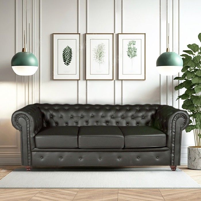 Canapé CHESTERFIELD 3 places / Noir Canapé CHESTERFIELD 3 places / Noir