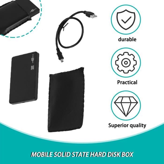 ASHATA USB 2.0 Boîtier Externe Pour Disque Dur 2.5'' Pouces