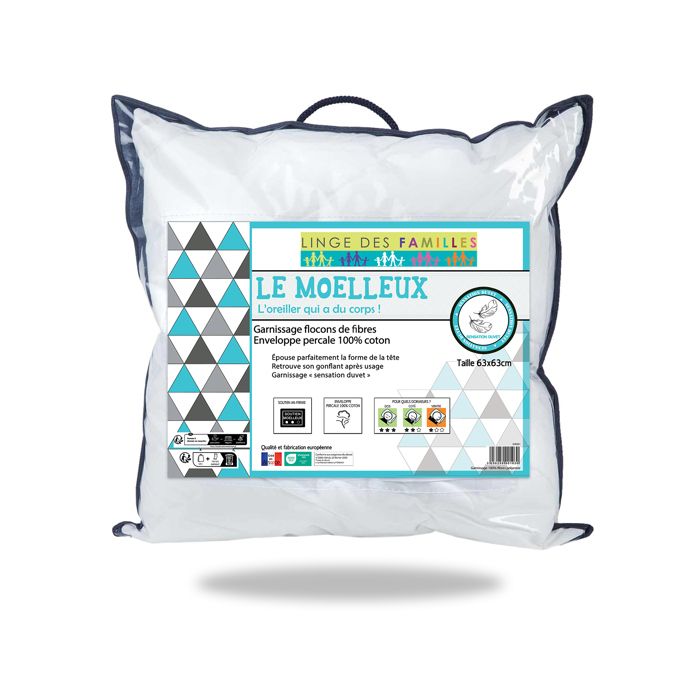 65x65 cm Oreiller Percale Confort Gonflant et Moelleux Anti Acariens |Qualit/é Hotellerie de Luxe Sweetnight 100/% Coton
