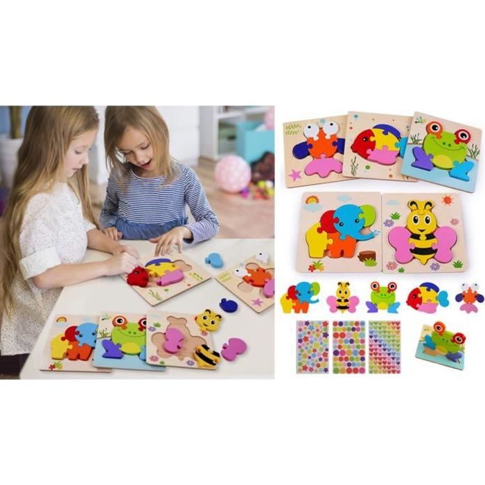 Puzzles 3D Montessori Jouets En Bois Pour Bébés 1 2 3 Ans Garçon