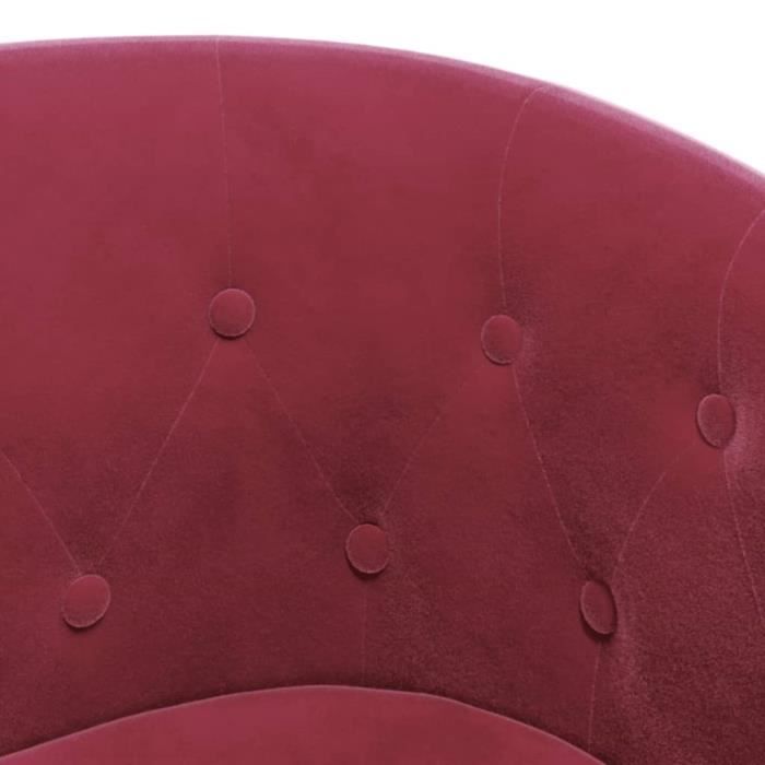 Fauteuil cabriolet - MOTHINESSTO - YY2215 - Velours rouge bordeaux - Repose-pied inclus - Design contemporain