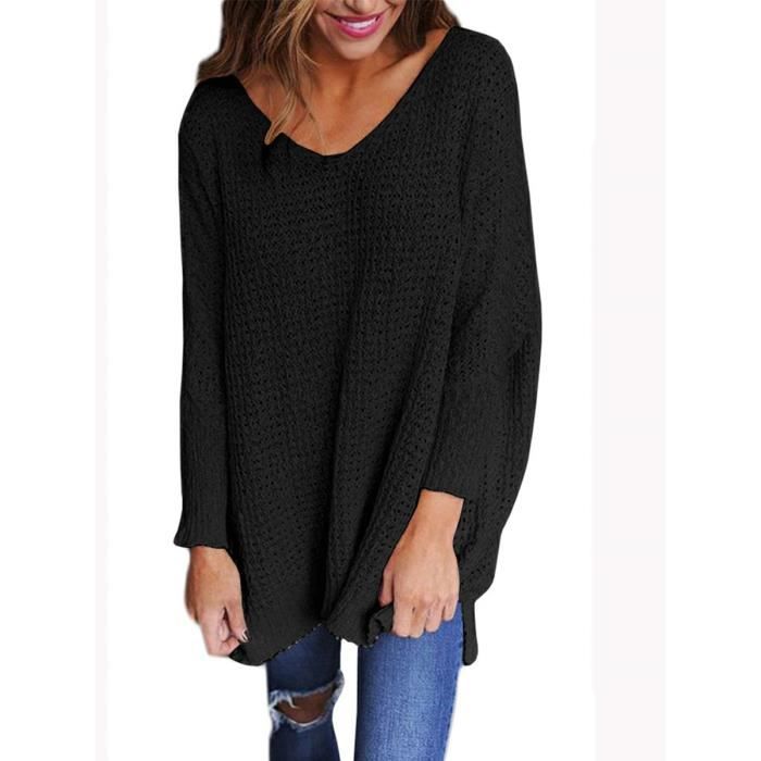 Pull long col v femme clearance